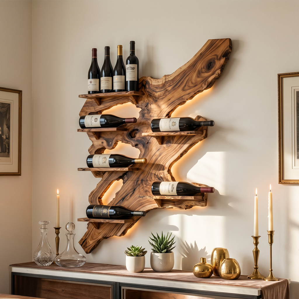Rustic Wine Rack For Furniture Home Bar Wall Design