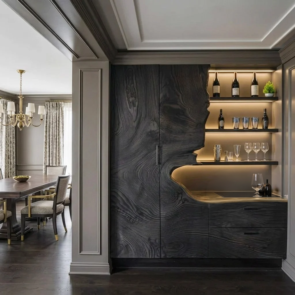 Modern Bar Cabinet With Wine Storage For Dining Room