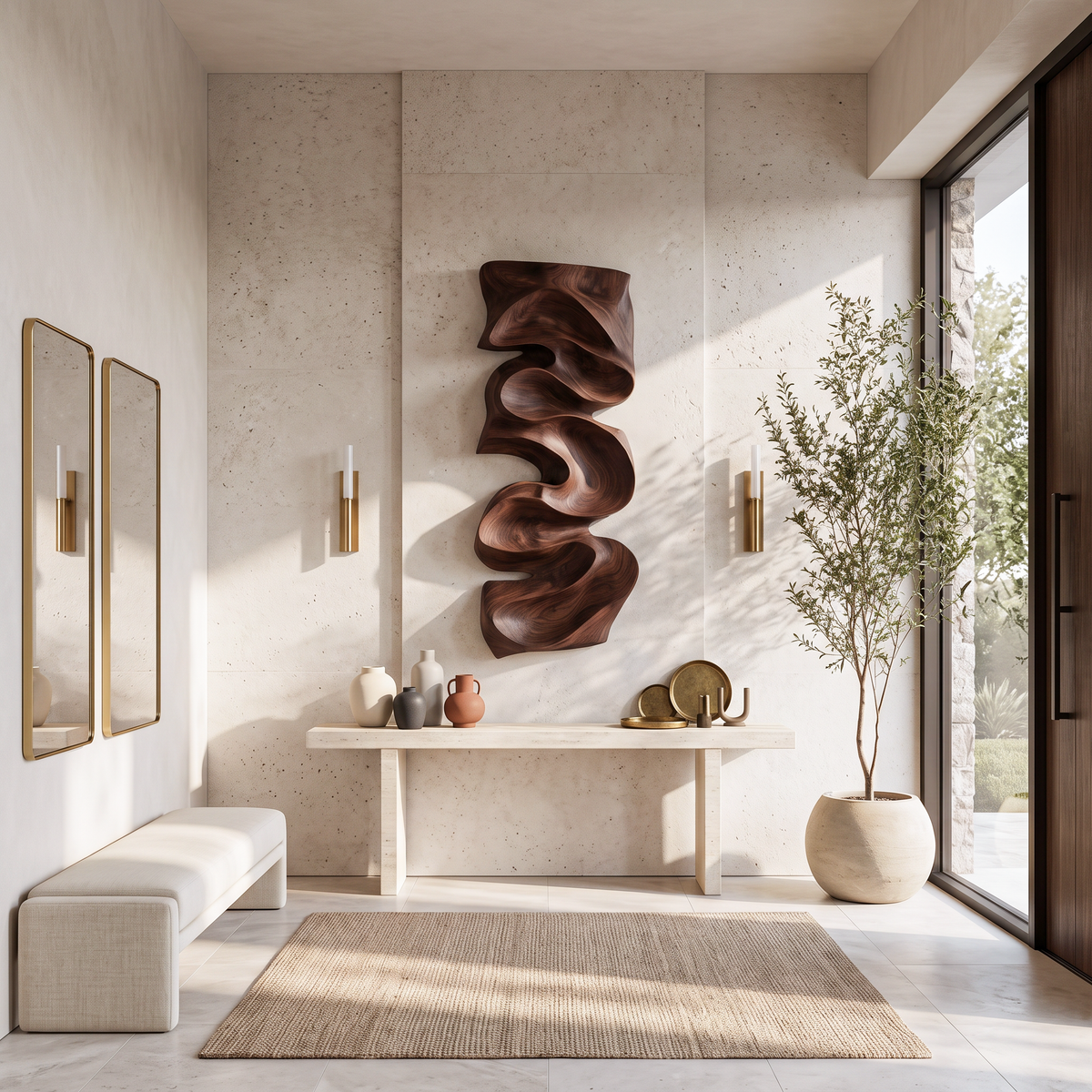 Modern Organic Wall Art Panel Decor For Living Room