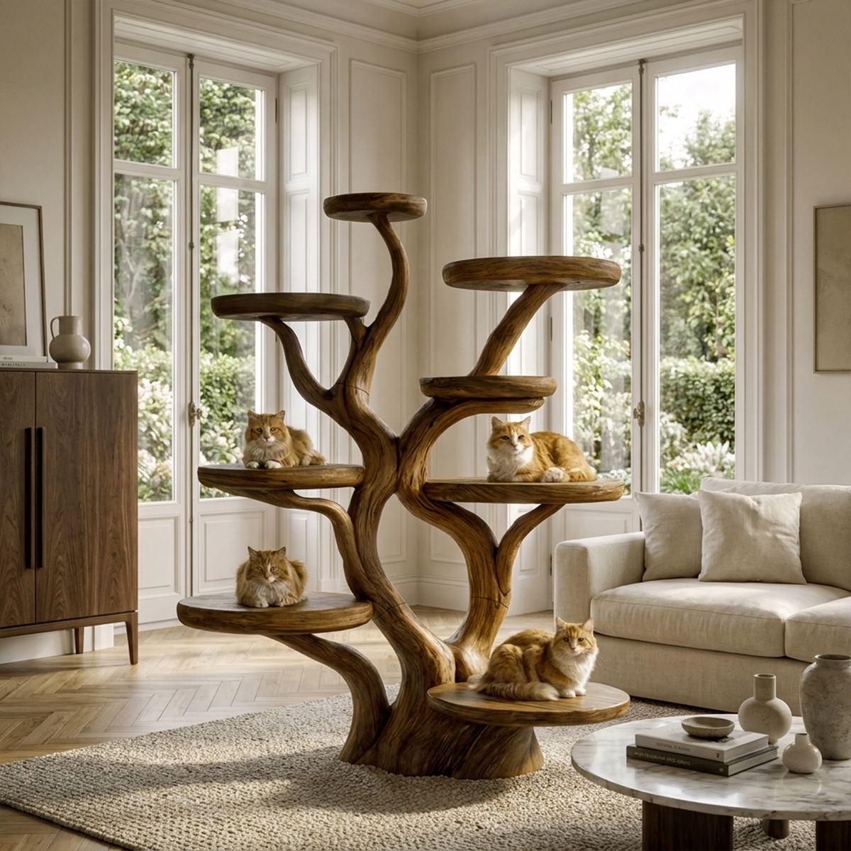 Rustic Organic Cat Tree Sculptural Pet Furniture