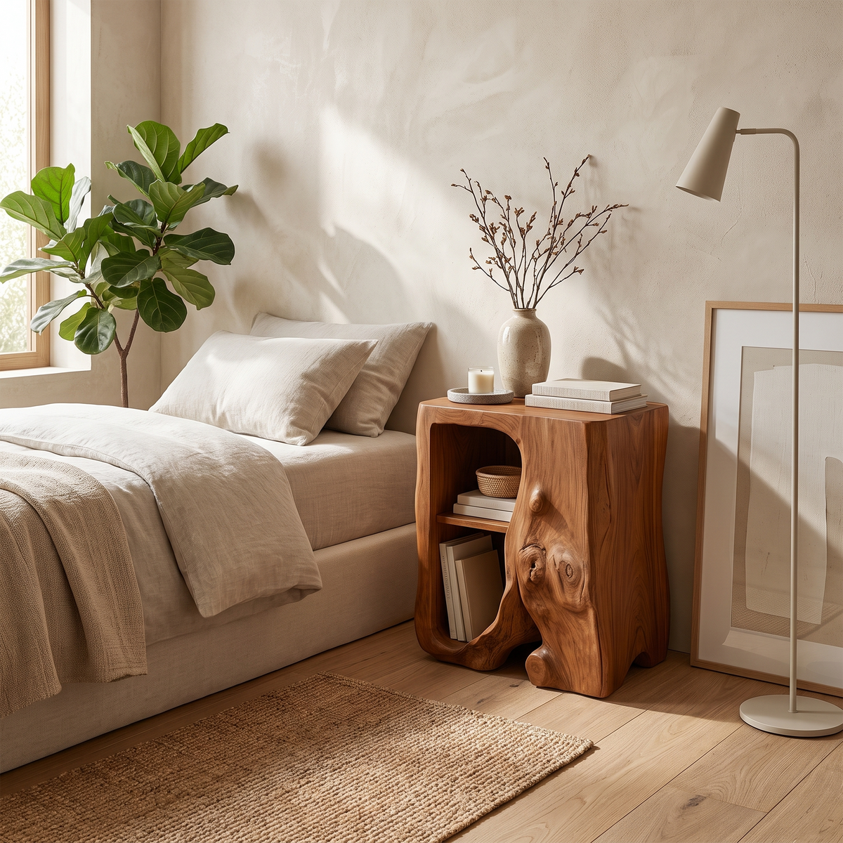 Farmhouse Live Edge Nightstand Bedroom Furniture Design