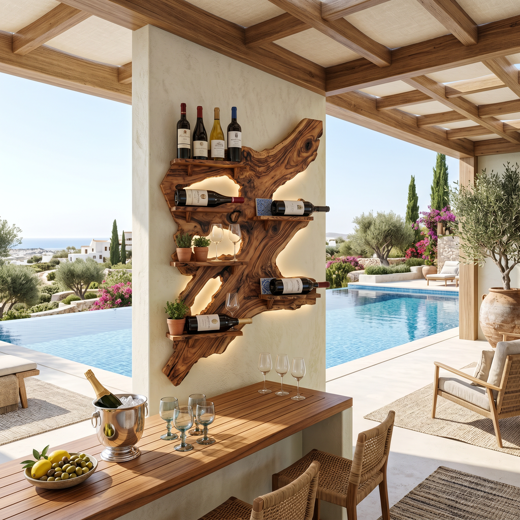 Rustic Wine Rack For Furniture Home Bar Wall Design