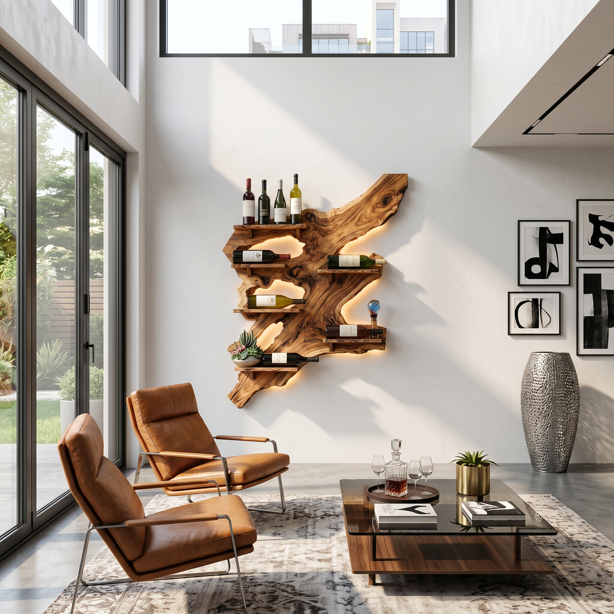 Rustic Wine Rack For Furniture Home Bar Wall Design