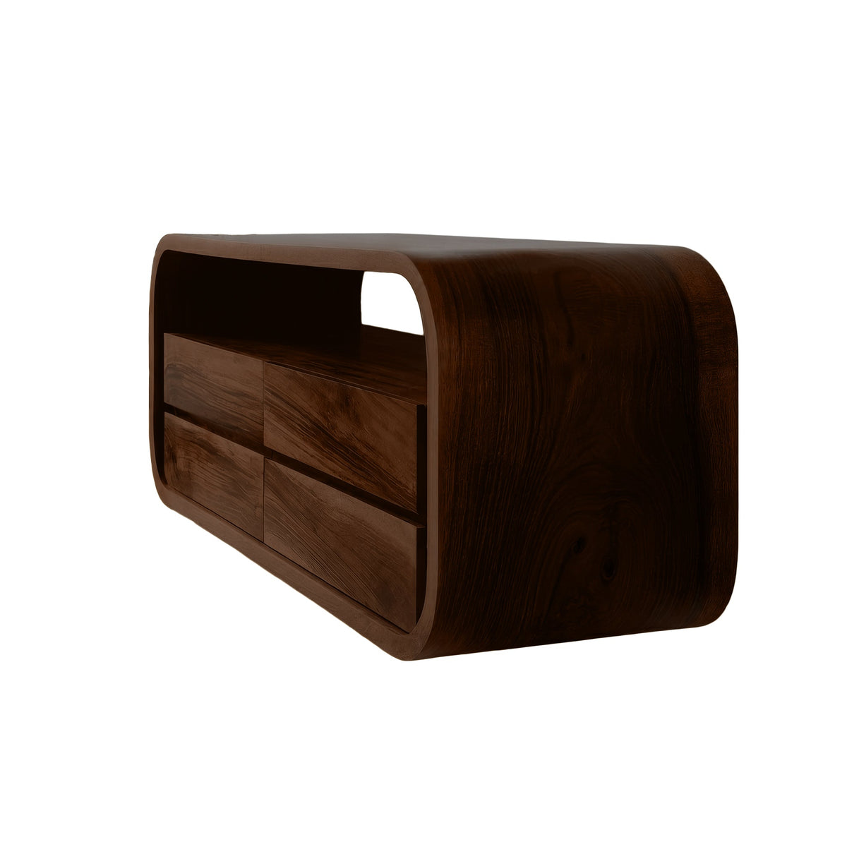 Elyron Sculpted Solid Wood Floating Bathroom Vanity With Drawers