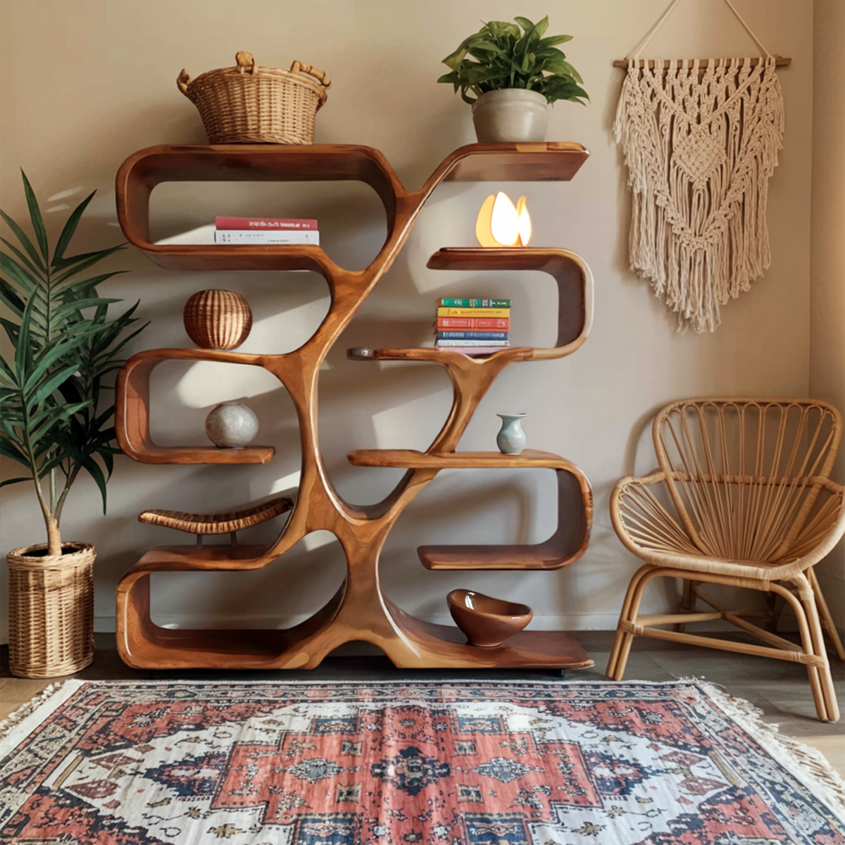 Artistic Bookshelf Display For Living Room Or Home Office