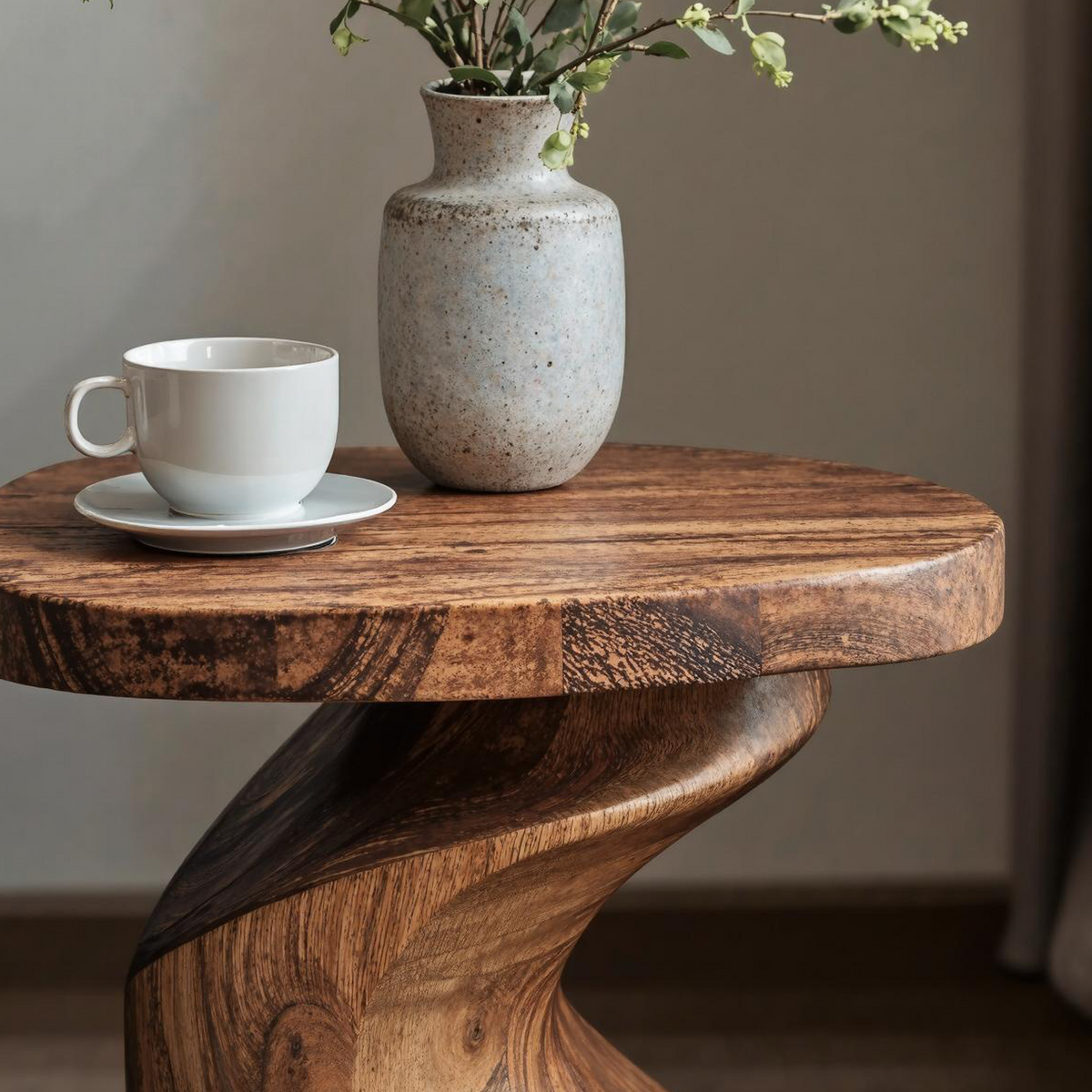 Handcrafted Wood End Table For Natural And Cozy Touch
